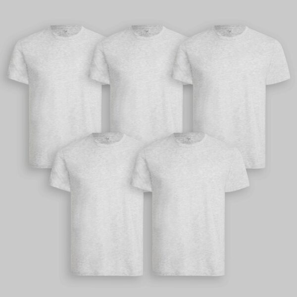 Pack de 5 polos Cuello Redondo Gris Poly