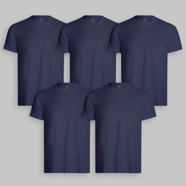 Pack de 5 polos Cuello Redondo Azul Oxford