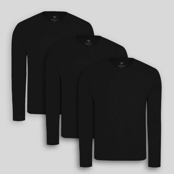 Pack de 3 polos manga larga Negro