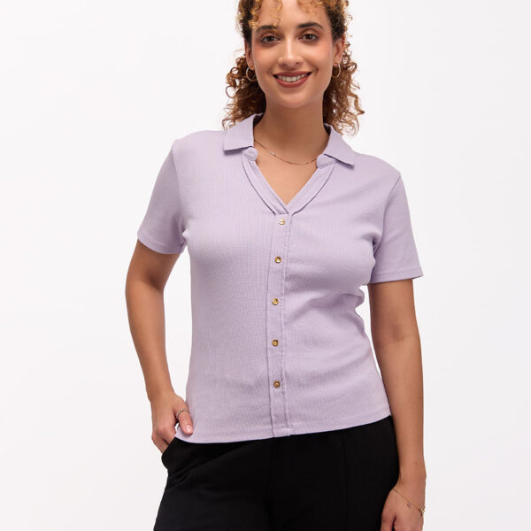Polo Cuello Camisa Mujer Supriya Lila