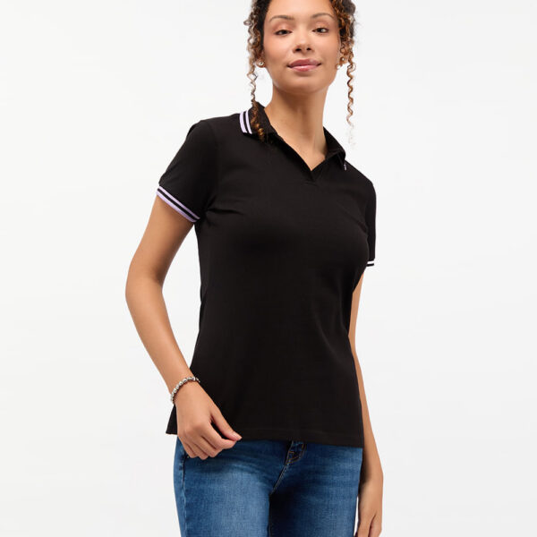 Polo Cuello Camisa Mujer Marena Negro