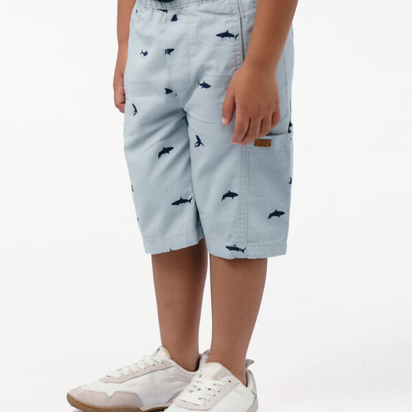 Bermuda Niño Piero Print Gris Claro