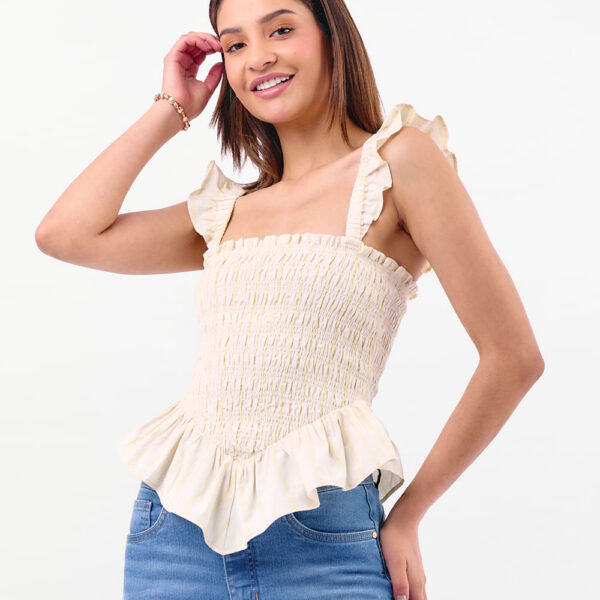 Top Mujer Narumi Crema Pastel