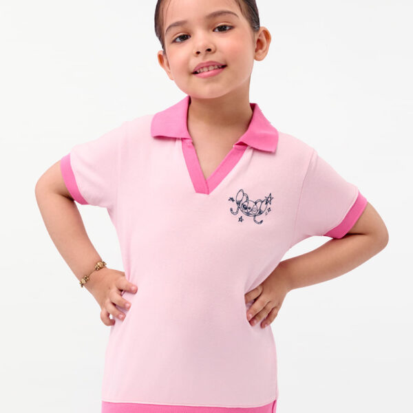Polo Cuello Camisa Niña Cami Rosado Wood