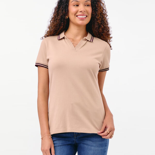 Polo Cuello Camisa Mujer Marena Beige Arena