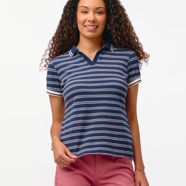 Polo Cuello Camisa Mujer Rose Azul Atlántico