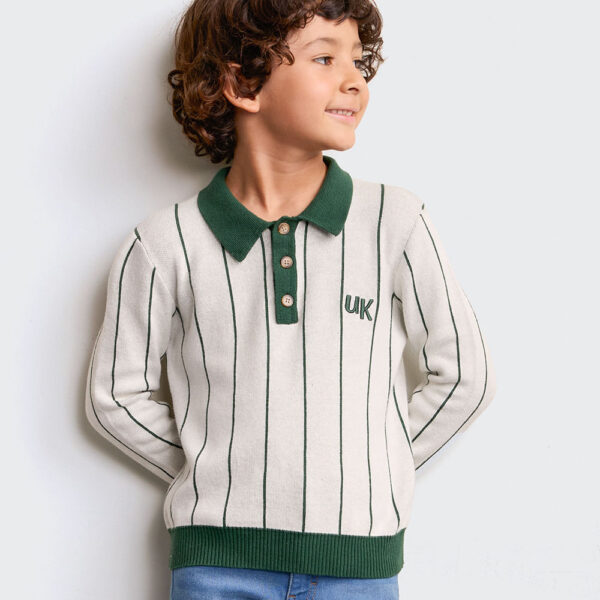 Polo Cuello Camisa Niño Liam Blanco