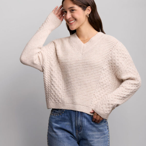 Chompa Mujer Yesli Beige Crema