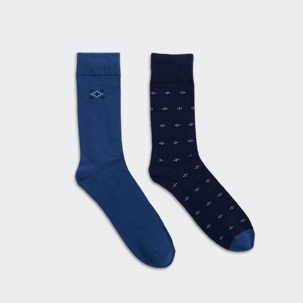 Calcetines Pack x 2 Hombre Formal Azul Claro/Azul